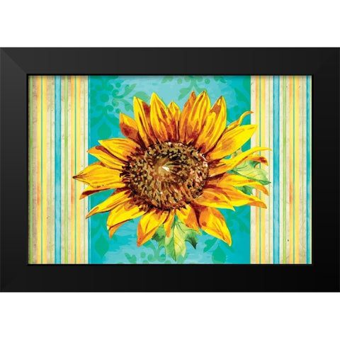 Sunflower Black Modern Wood Framed Art Print by ND Art
