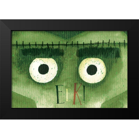 Frankenstein Black Modern Wood Framed Art Print by ND Art