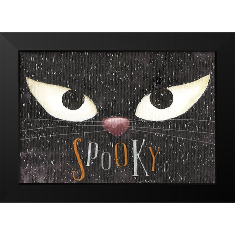Spooky Black Modern Wood Framed Art Print by ND Art