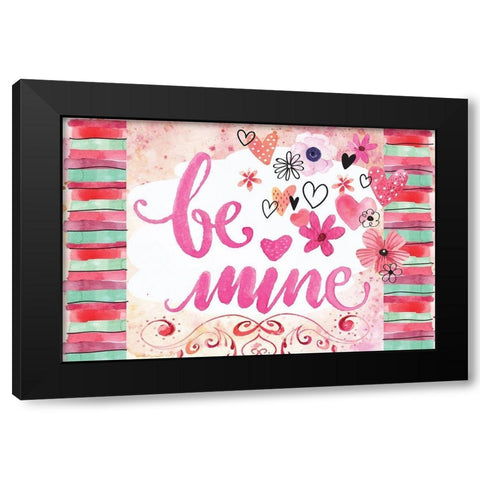Be Mine Black Modern Wood Framed Art Print by ND Art