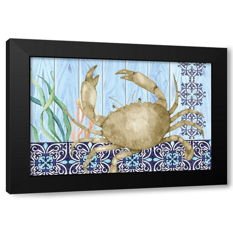 Crab Black Modern Wood Framed Art Print by ND Art