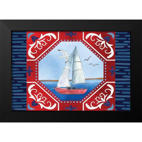 Sailboat Black Modern Wood Framed Art Print by ND Art