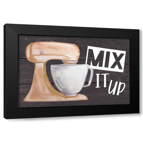 Mix It Up Black Modern Wood Framed Art Print by ND Art