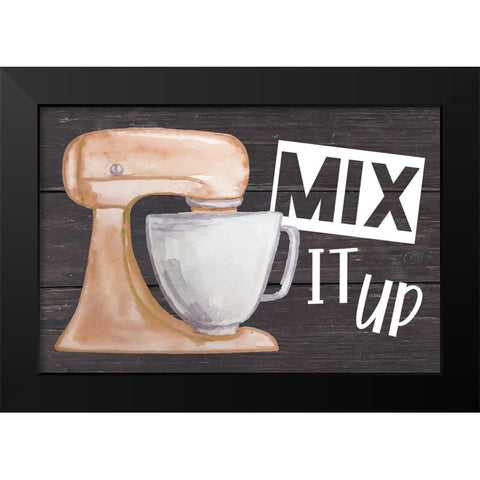 Mix It Up Black Modern Wood Framed Art Print by ND Art