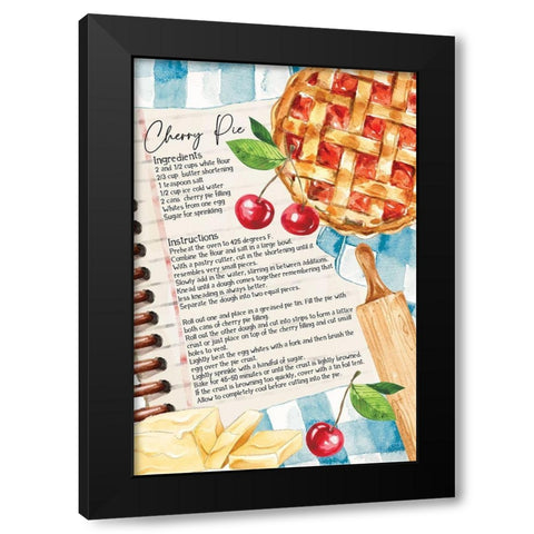 Cherry Pie Black Modern Wood Framed Art Print with Double Matting by ND Art