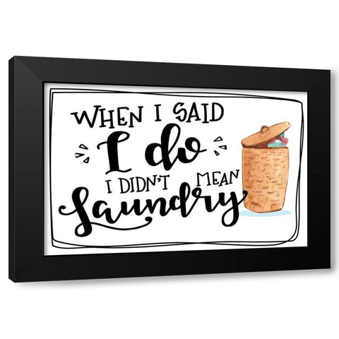 Laundry Black Modern Wood Framed Art Print with Double Matting by ND Art