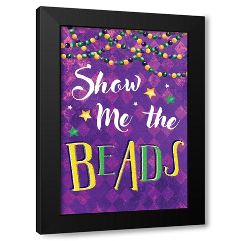 Mardi Gras VI Black Modern Wood Framed Art Print by ND Art