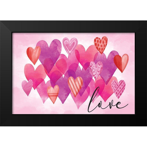 Valentines Love Black Modern Wood Framed Art Print by ND Art
