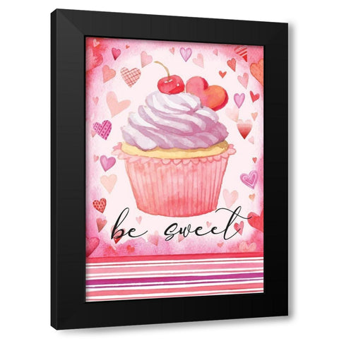 Be Sweet Black Modern Wood Framed Art Print with Double Matting by ND Art