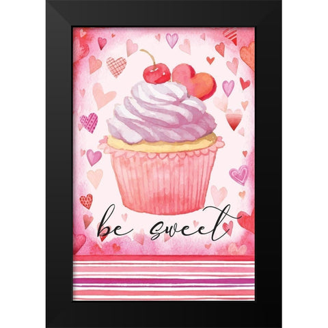 Be Sweet Black Modern Wood Framed Art Print by ND Art
