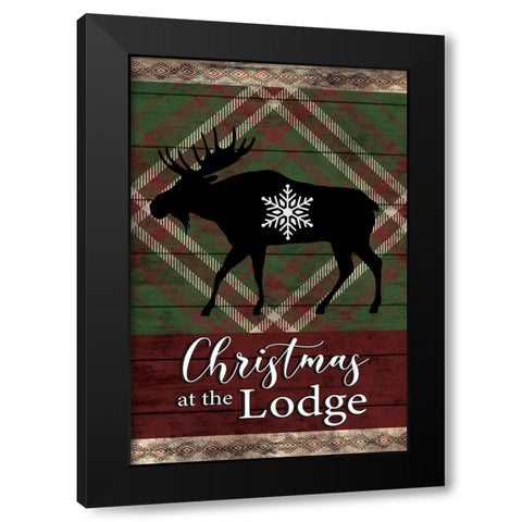 Christmas at the Lodge Black Modern Wood Framed Art Print with Double Matting by ND Art