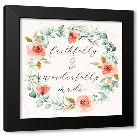 Wonderfully Made Black Modern Wood Framed Art Print by ND Art