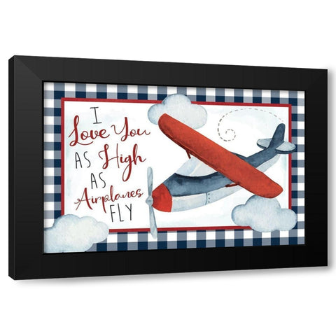 High as Airplanes Fly Black Modern Wood Framed Art Print by ND Art