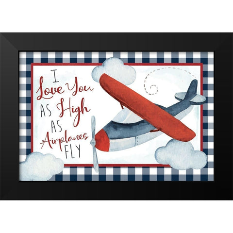 High as Airplanes Fly Black Modern Wood Framed Art Print by ND Art