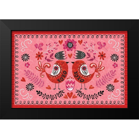 Love Birds II Black Modern Wood Framed Art Print by ND Art