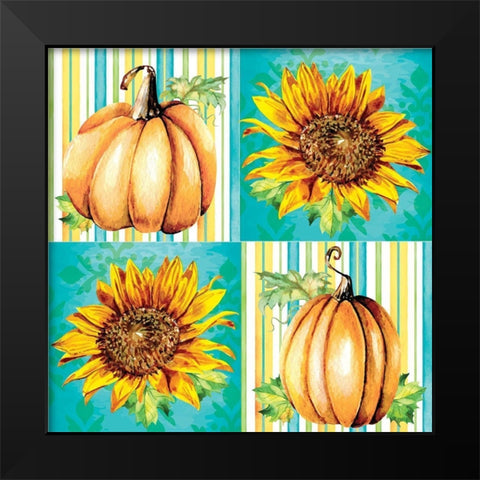 Pumpkin Pattern III Black Modern Wood Framed Art Print by ND Art