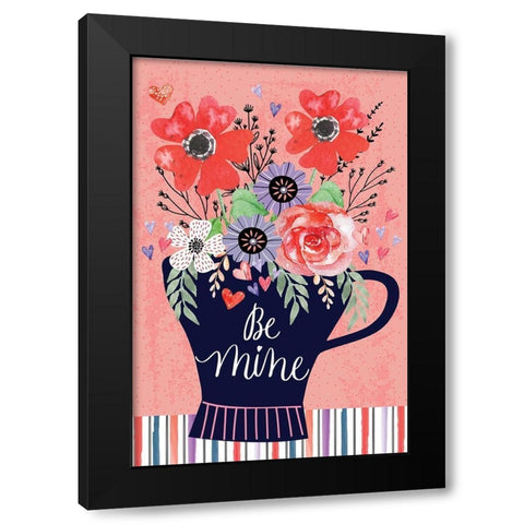 Be Mine Black Modern Wood Framed Art Print with Double Matting by ND Art