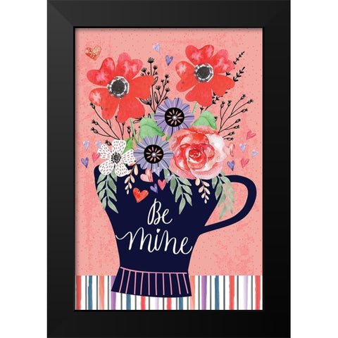 Be Mine Black Modern Wood Framed Art Print by ND Art