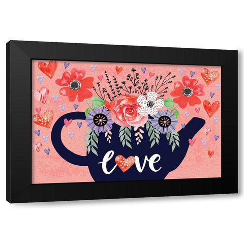 Love Black Modern Wood Framed Art Print with Double Matting by ND Art