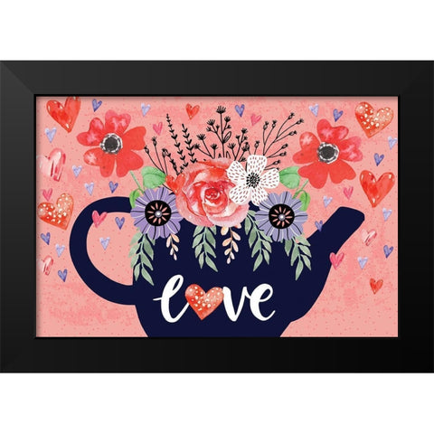 Love Black Modern Wood Framed Art Print by ND Art