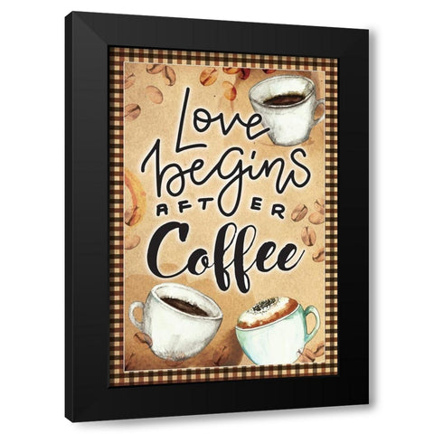 Love Begins Black Modern Wood Framed Art Print with Double Matting by ND Art