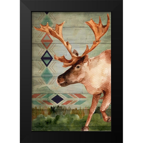 Moose Black Modern Wood Framed Art Print by ND Art
