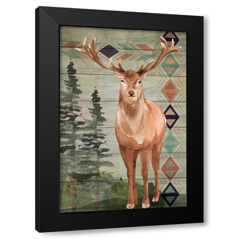 Elk Black Modern Wood Framed Art Print by ND Art