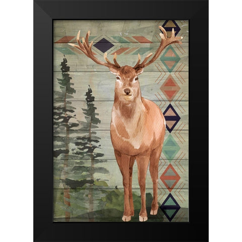 Elk Black Modern Wood Framed Art Print by ND Art