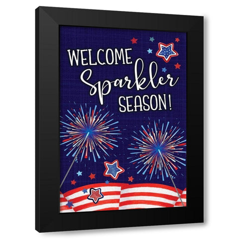 Sparkler Season Black Modern Wood Framed Art Print by ND Art