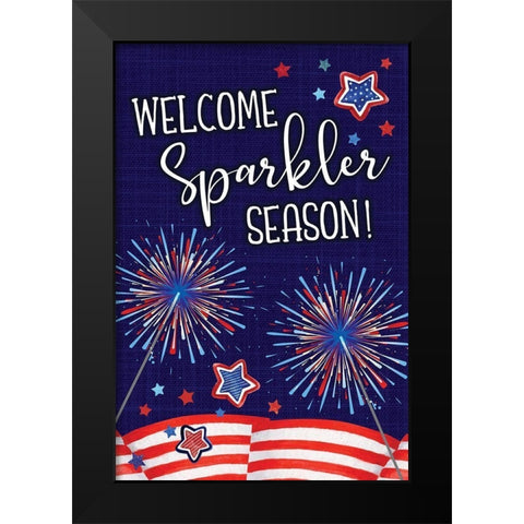 Sparkler Season Black Modern Wood Framed Art Print by ND Art