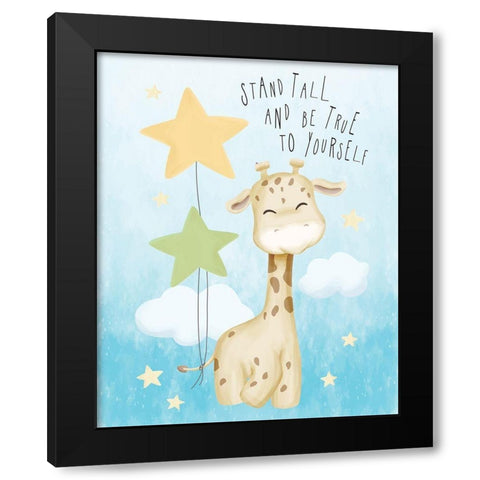 Stand Tall Black Modern Wood Framed Art Print with Double Matting by ND Art
