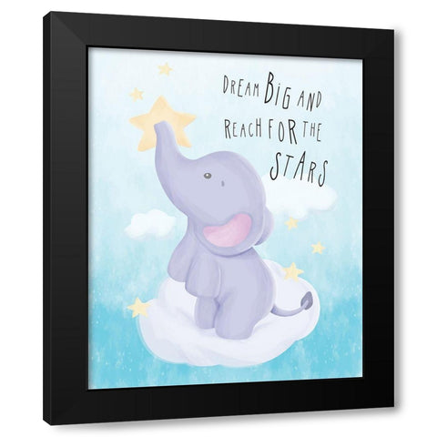 Dream Big   Black Modern Wood Framed Art Print by ND Art