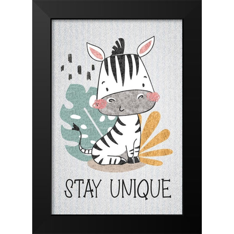 Stay Unique Black Modern Wood Framed Art Print by ND Art