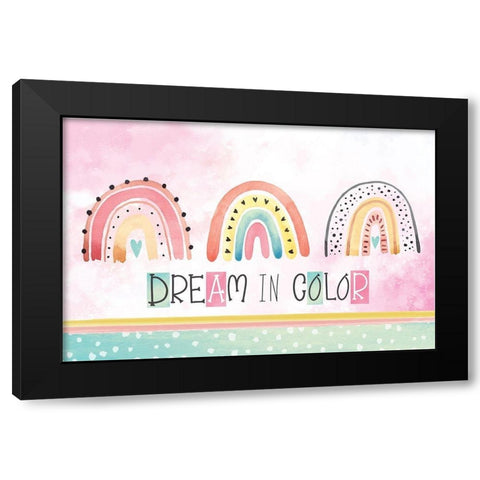 Dream in Color Black Modern Wood Framed Art Print with Double Matting by ND Art