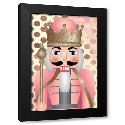 Blush Nutcracker Black Modern Wood Framed Art Print by ND Art
