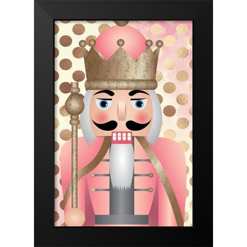 Blush Nutcracker Black Modern Wood Framed Art Print by ND Art