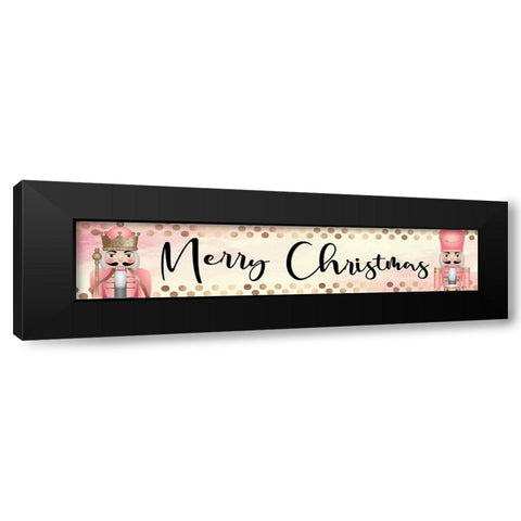Merry Christmas Black Modern Wood Framed Art Print with Double Matting by ND Art