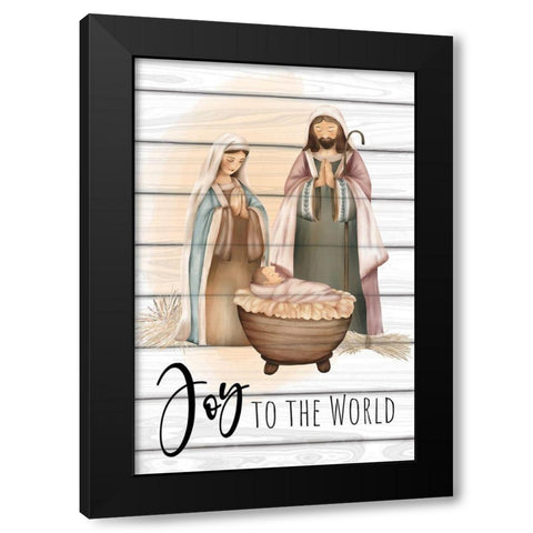 Joy to the World Black Modern Wood Framed Art Print by ND Art