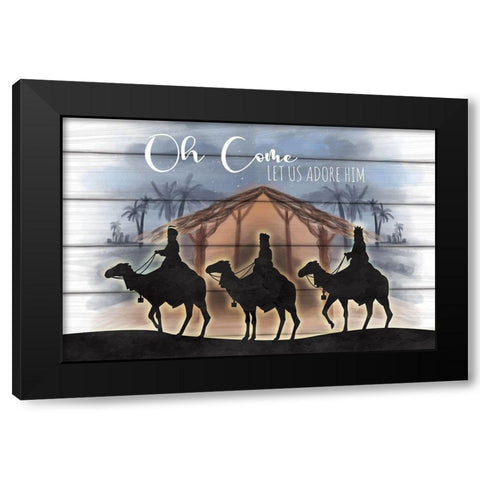 Adore Him Black Modern Wood Framed Art Print with Double Matting by ND Art