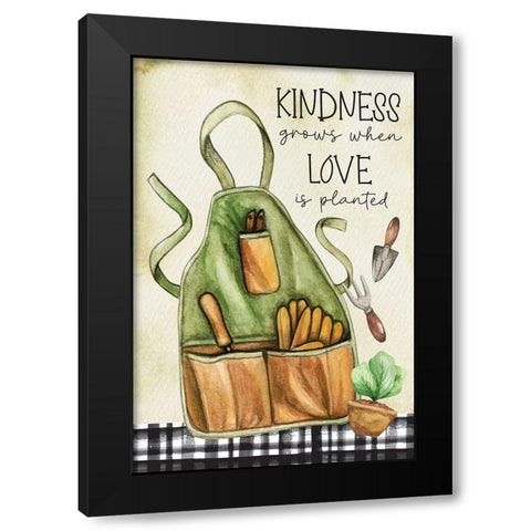 Kindness Grows Black Modern Wood Framed Art Print by ND Art