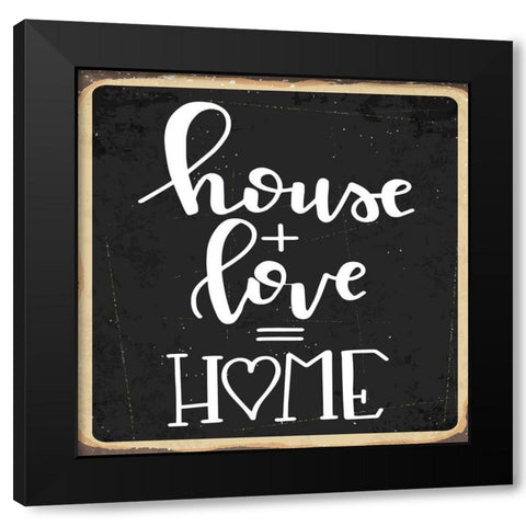 Home Sweet Home Black Modern Wood Framed Art Print by ND Art