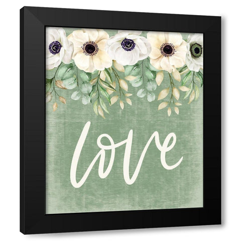 Love Black Modern Wood Framed Art Print by ND Art