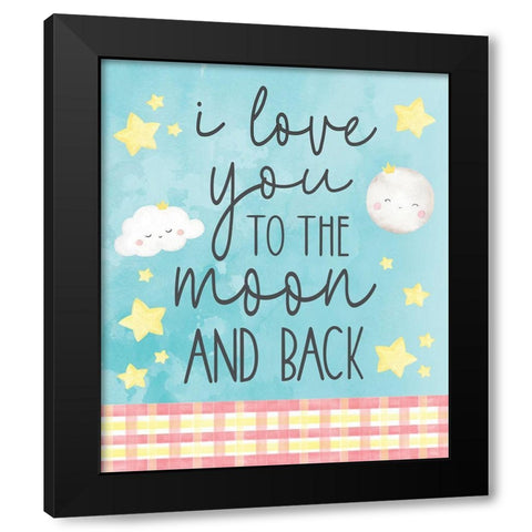 To the Moon Black Modern Wood Framed Art Print by ND Art