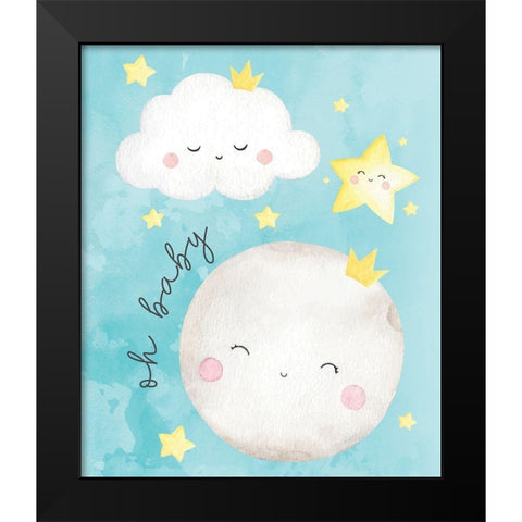 Oh Baby  Black Modern Wood Framed Art Print by ND Art