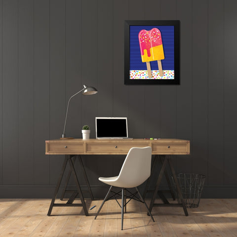 Popsicles Black Modern Wood Framed Art Print by ND Art