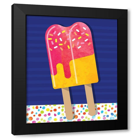 Popsicles Black Modern Wood Framed Art Print by ND Art