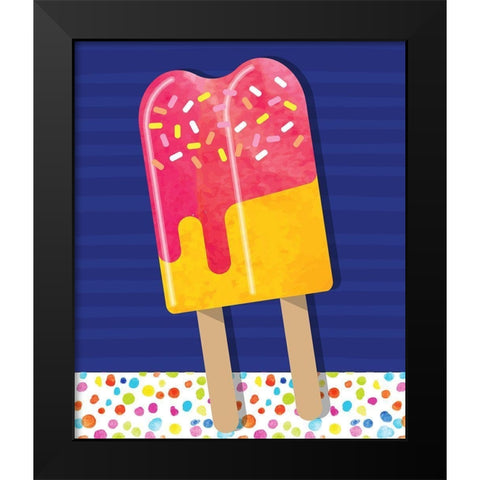 Popsicles Black Modern Wood Framed Art Print by ND Art
