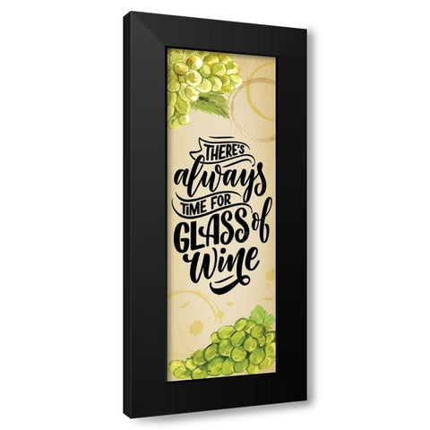 Time for Wine Black Modern Wood Framed Art Print by ND Art