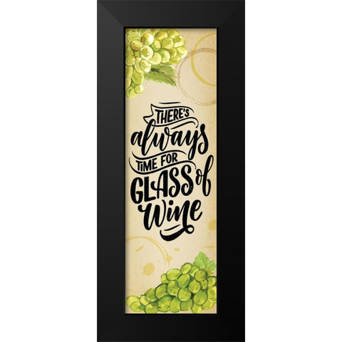 Time for Wine Black Modern Wood Framed Art Print by ND Art
