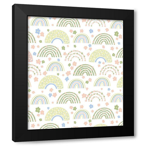 Rainbow Pattern II Black Modern Wood Framed Art Print by ND Art